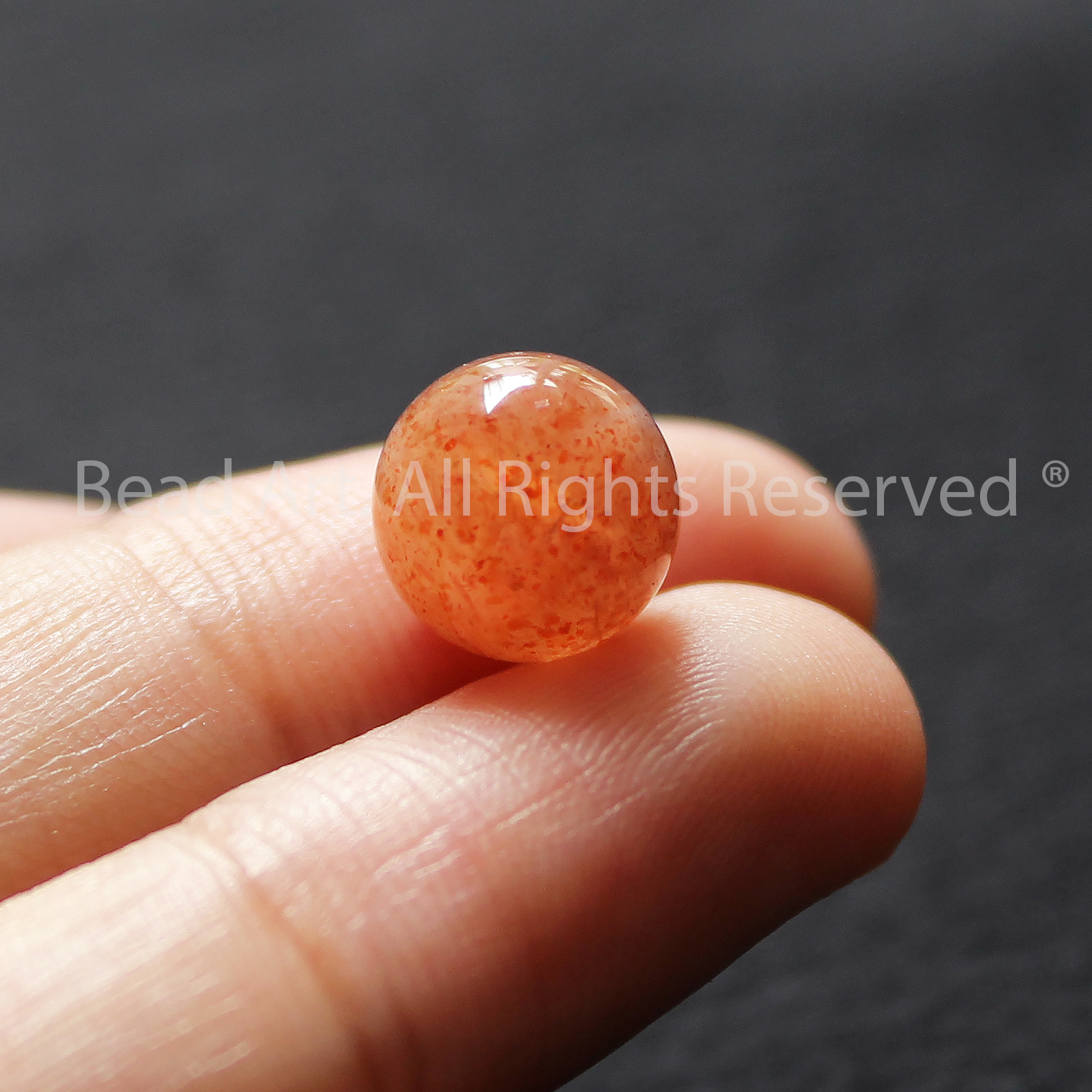 9MM Đá Sunstone, Đá Mặt Trời Tự Nhiên Màu Cam Loại A, Đá Phối Vòng Tay Phong Thuỷ, Chuỗi Hạt, Mệnh Hoả, Thổ - Bead Art