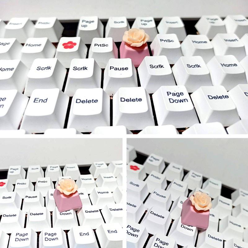 HSV Keycap Games Backlit Creative DIY Keycap Flower Hamburger Donuts for Mechanical Keyboards R4 Height Cherry Mx Axis