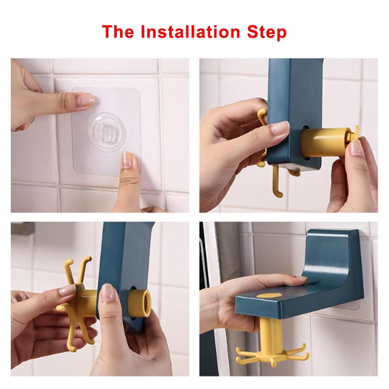 Giá Đỡ Gắn Tường Xoay 360 Độ Tiện Dụng Cho Nhà Bếp / Phòng Tắm