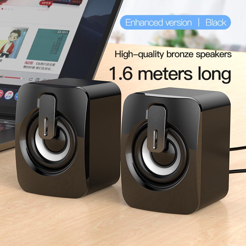 Loa Máy Tính Hộp Âm Thanh Máy Tính HIFI Micro Stereo Có Dây USB Caixa De Som Có Đèn LED Cho Máy Tính Để Bàn Color: Updated with LED
