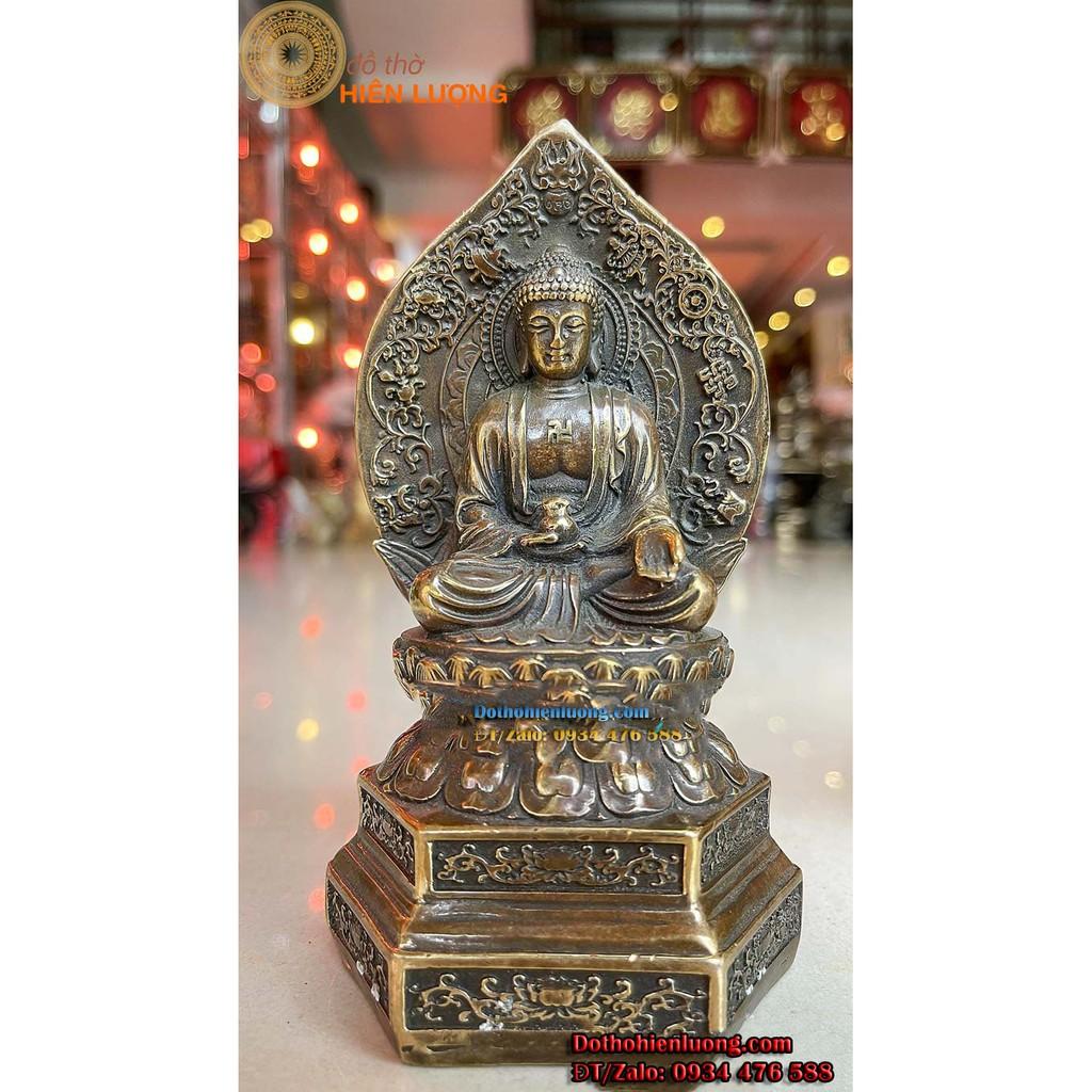 Bộ Tượng Đồng Tam Thế Phật, Tam Thánh Ngồi Bằng Đồng Màu Giả Cổ