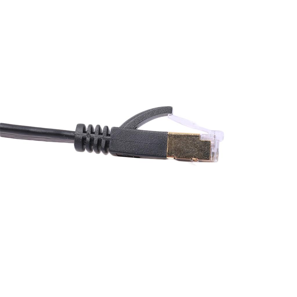 Gold Plated RJ45 Flat Cat7 Ethernet 10Gbps SSTP Network LAN Cable Lot 1m-15m