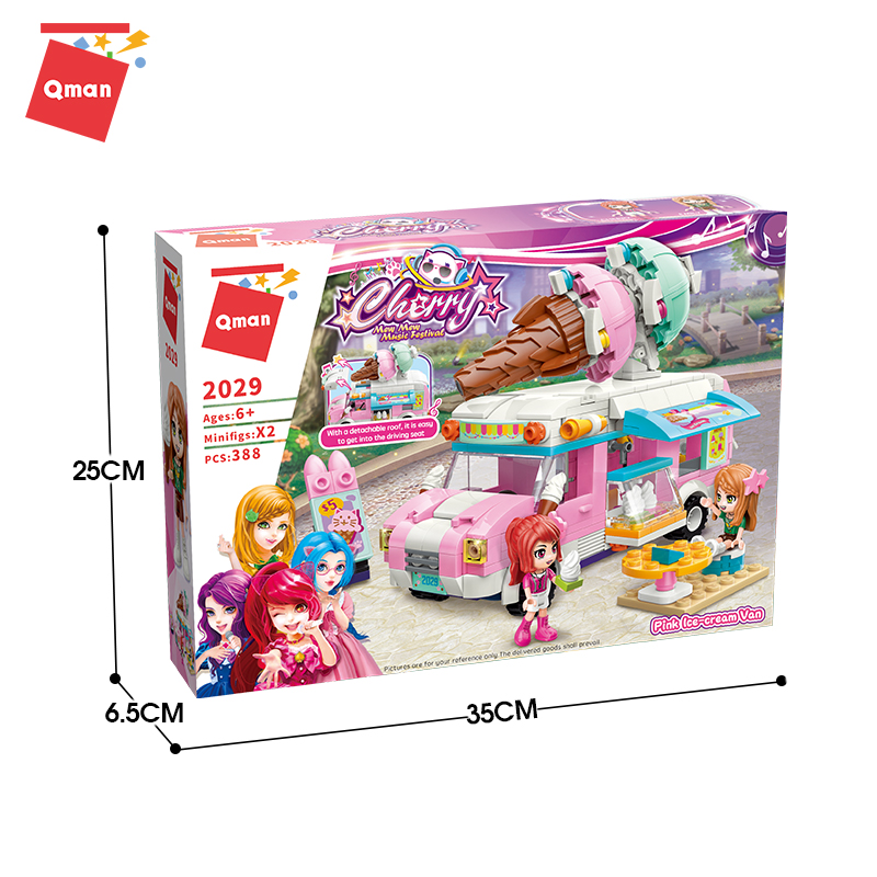 Đồ chơi lắp ráp, xếp hình Qman 2029 - Xe Kem dành cho bé gái từ 6 tuổi