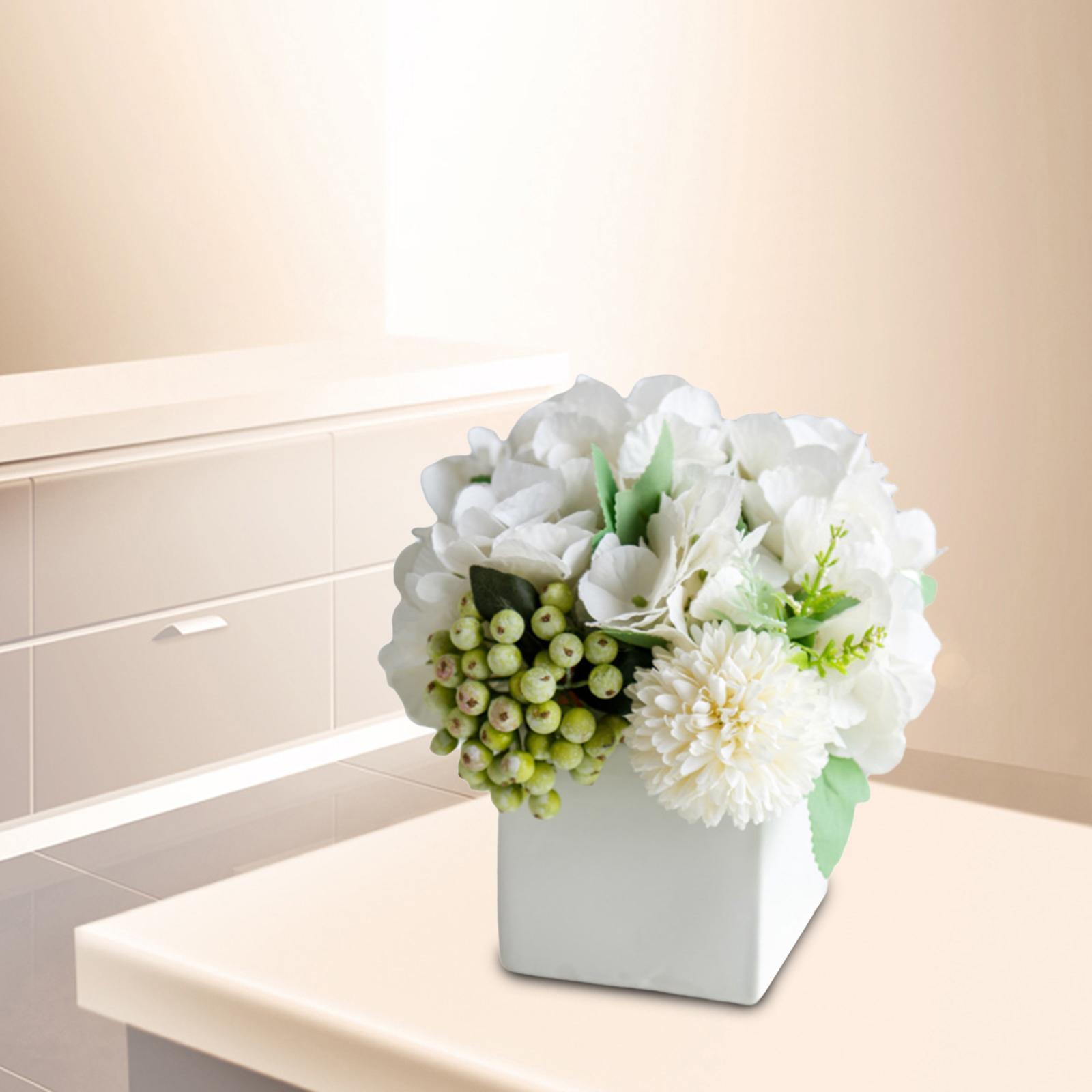 2Pcs Artificial Silk Flowers Hydrangea for Home Garden Wedding Decoration