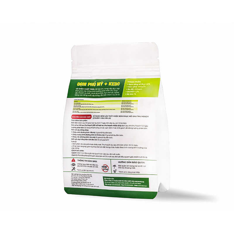 Phân bón Đạm Phú Mỹ + KEBO 16-16-8+13S+TE dùng cho Rau Ăn Lá