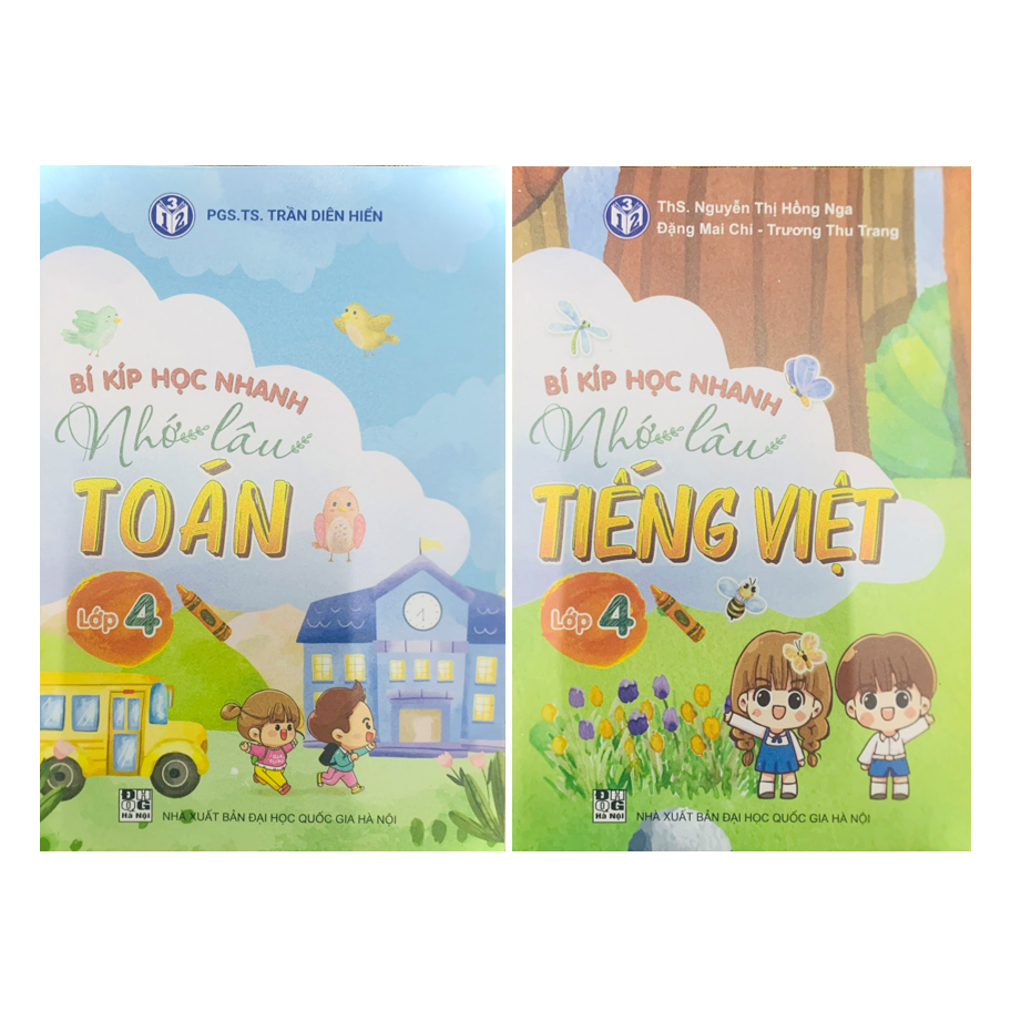 Sách - Combo bí kíp học nhanh nhớ lâu toán + tiếng việt 4 - BT