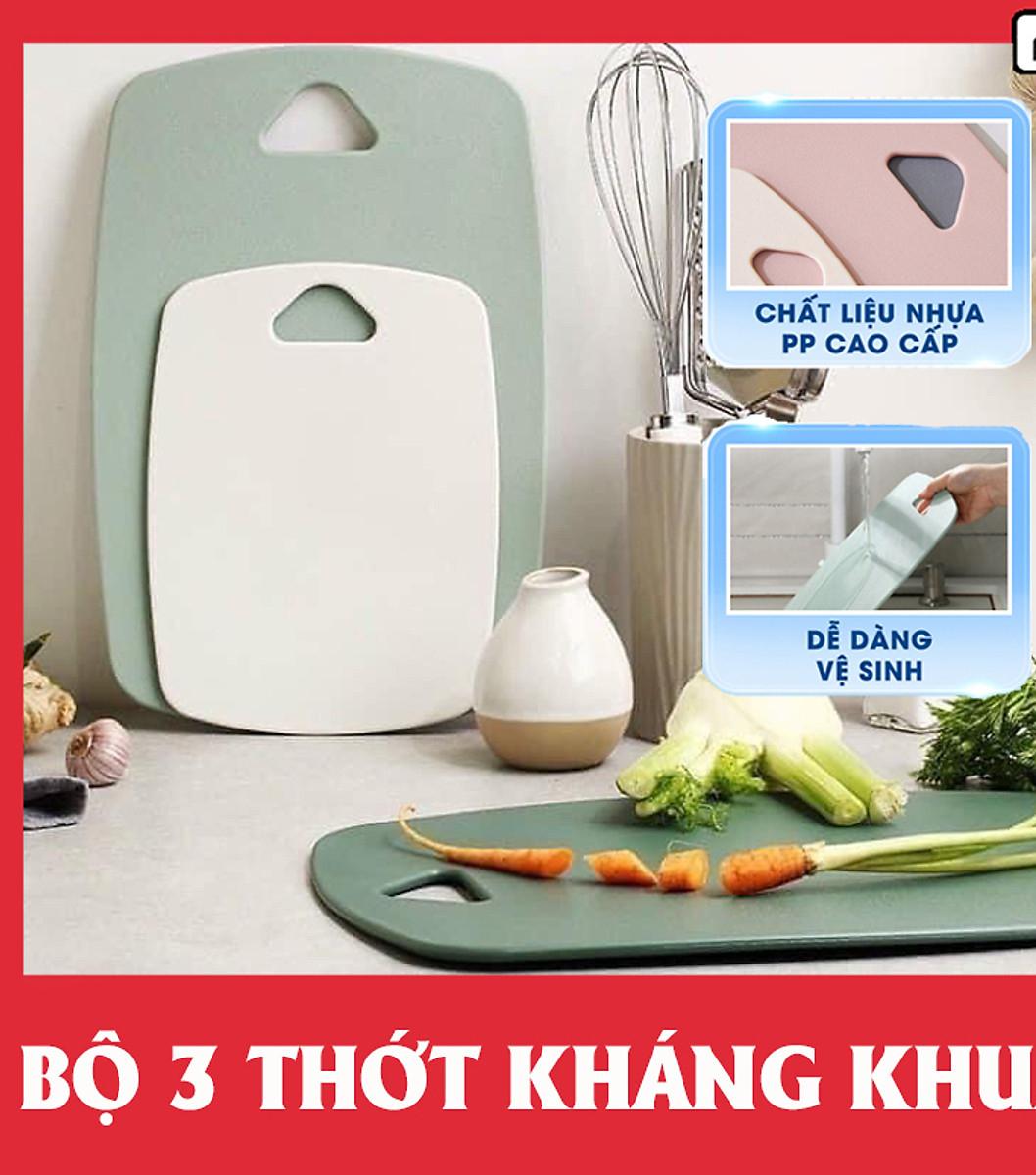 Set 3 Thớt Nhựa Lúa Mạch Kháng Khuẩn Nhiều màu Hàng Cao Cấp, Giao Ngẫu Nhiên