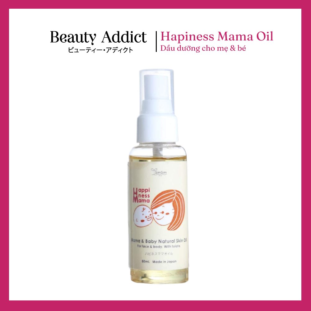 Dầu Dưỡng Da Nhật Bản Cho Mẹ Và Bé Happiness Mama Oil, Chiết Xuất Từ Thiên Nhiên, Dưỡng Ẩm Mềm Mại, Làm Giảm Rạn Da