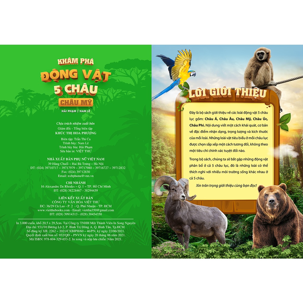 Khám Phá Động Vật 5 Châu Châu Mỹ -