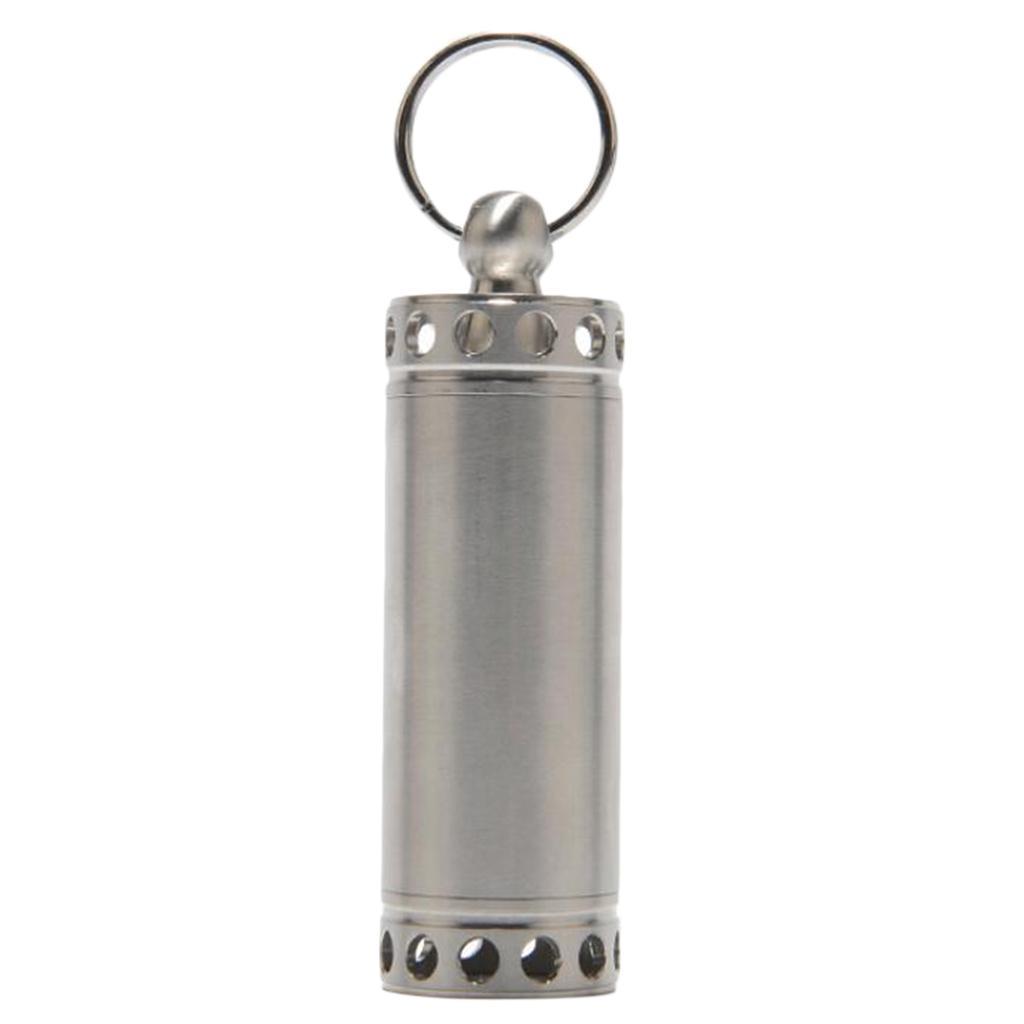 Portable Pill Cases, Metal Waterproof Medicine Capsule Organizer Container with Keychain, Travel Pill Holder for Men Women - Select Sizes