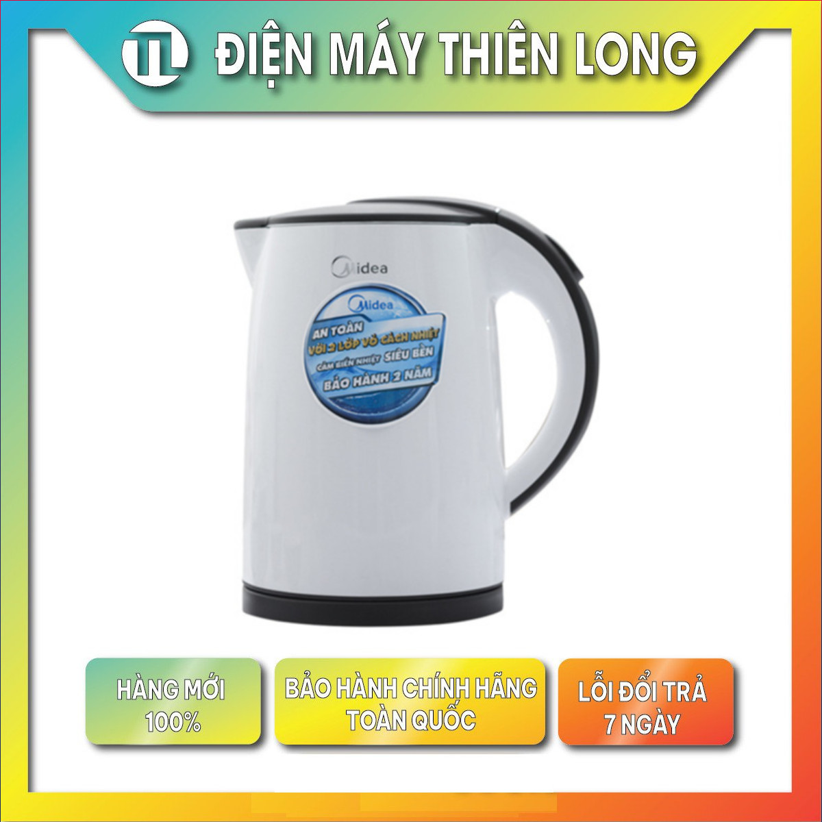 Bình Đun Siêu Tốc Midea MK-15D - Trắng - Hàng chính hãng