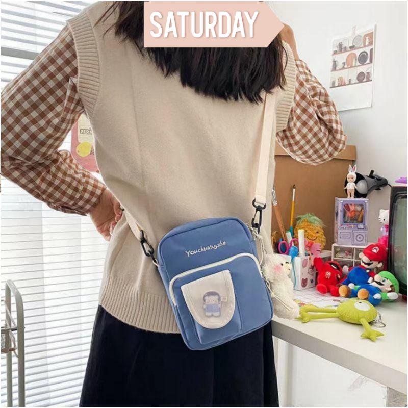 Túi đeo chéo mini phối màu thời trang dành cho nữ tặng kèm sticker TA081