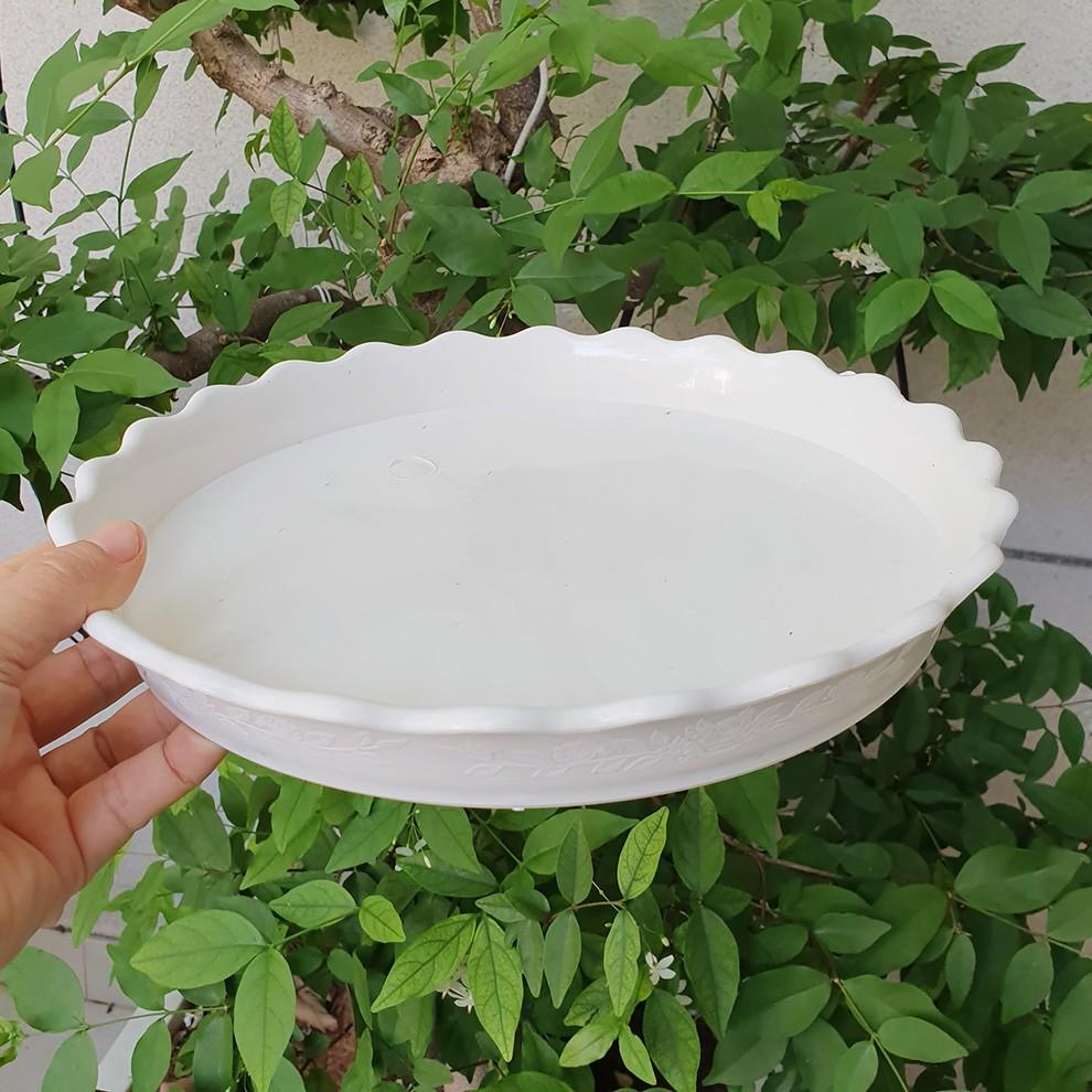 Lẻ 1 cái đĩa lót chậu hoa màu trắng