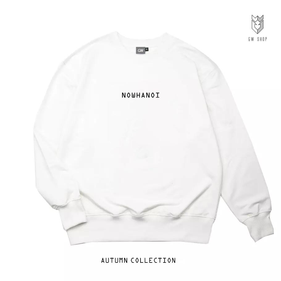 Áo Sweater nam nữ , hoodie nam nữ form rộng Unisex Now Hà Nội tinh tế, áo khoác da cá đen trắng - GW Shop