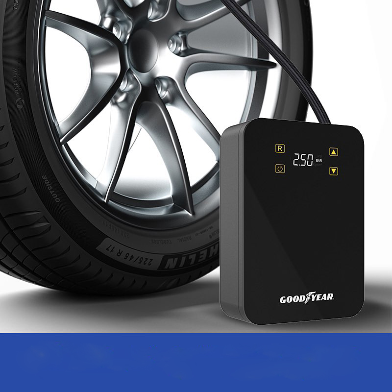 Bơm lốp ô tô điện tử cảm ứng thông minh, tự ngắt, vòi bơm đa năng GoodYear GY - 3302 | Hàng Chính Hãng