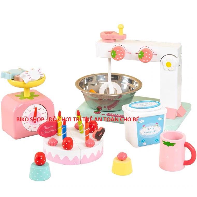 Sét trộn bột làm bánh bằng gỗ cho bé