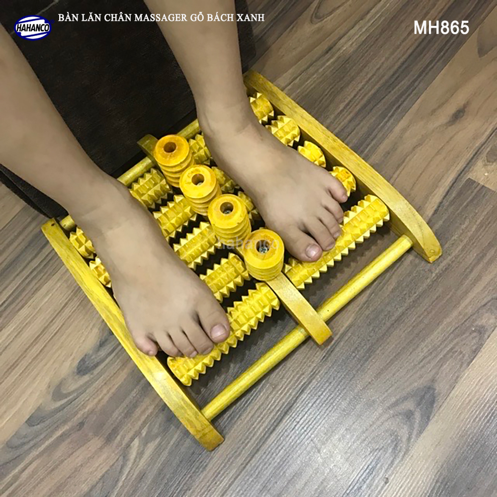 Bàn lăn chân 4 trục bi đứng massage chân bằng gỗ cỡ lớn giúp lưu thông máu - Chăm sóc sức khỏe