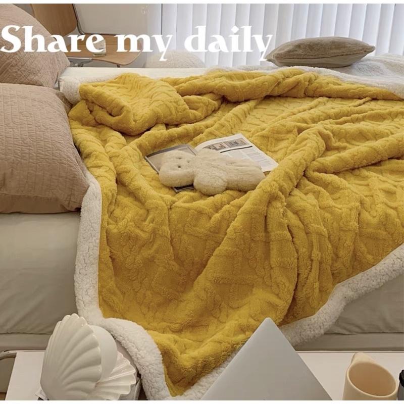 Chăn Cừu Vặn Thừng Mini Size Ấm Áp, Mềm , Giữ nhiêt Tốt_shinbedding