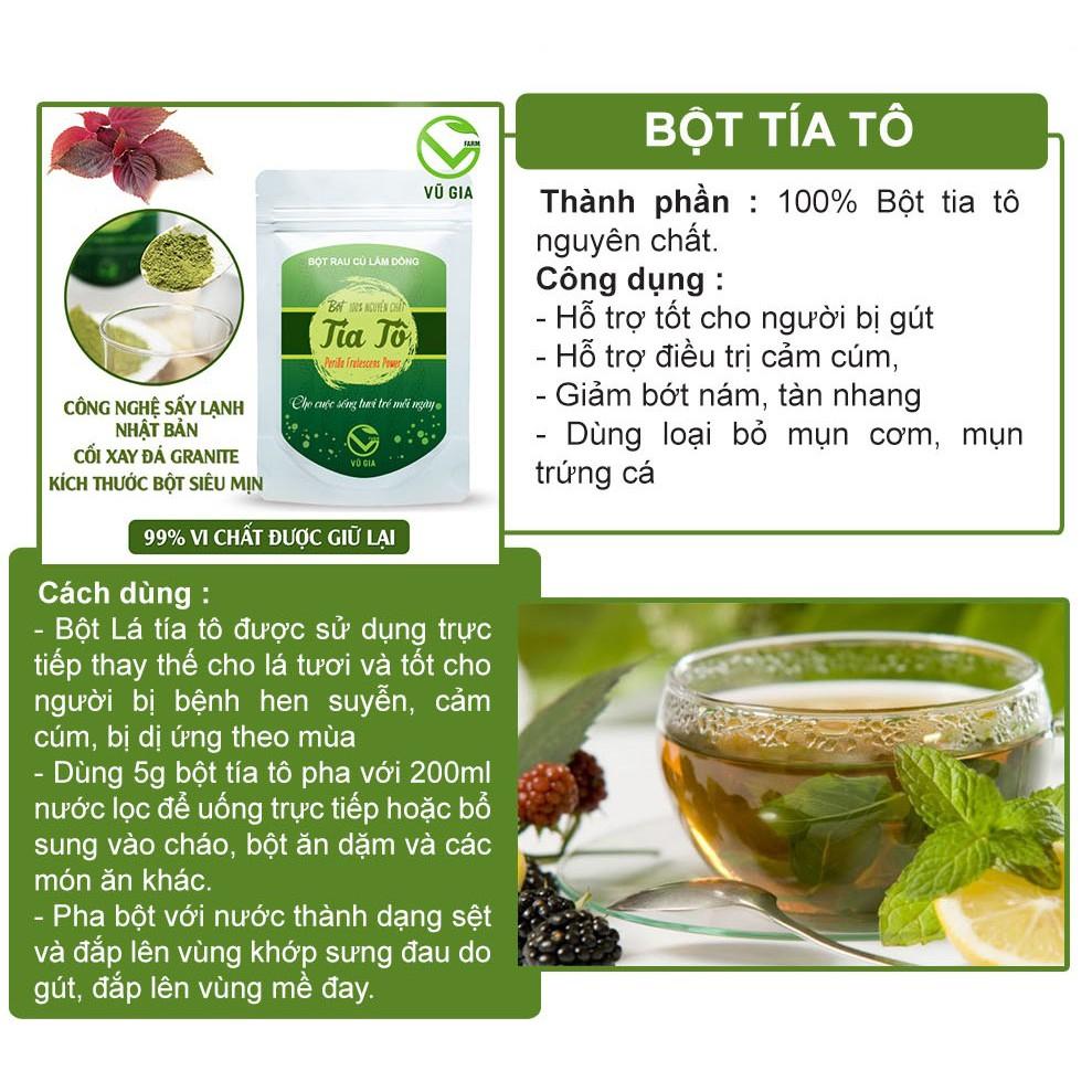 Bột Lá Tía Tô Sấy Lạnh Nguyên Chất Vũ Gia