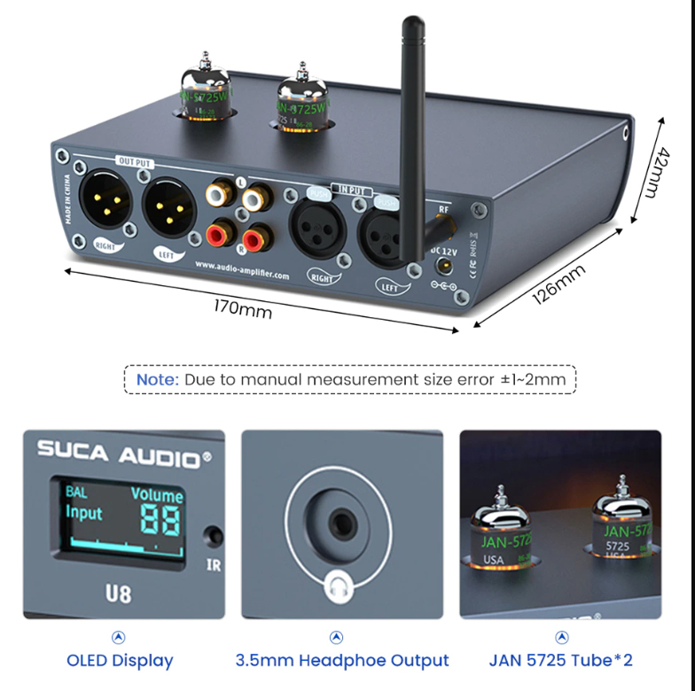 Pre đèn kiêm giải mã âm thanh Suca Audio U8 - Tặng dây AV xịn - Hàng Chính Hãng