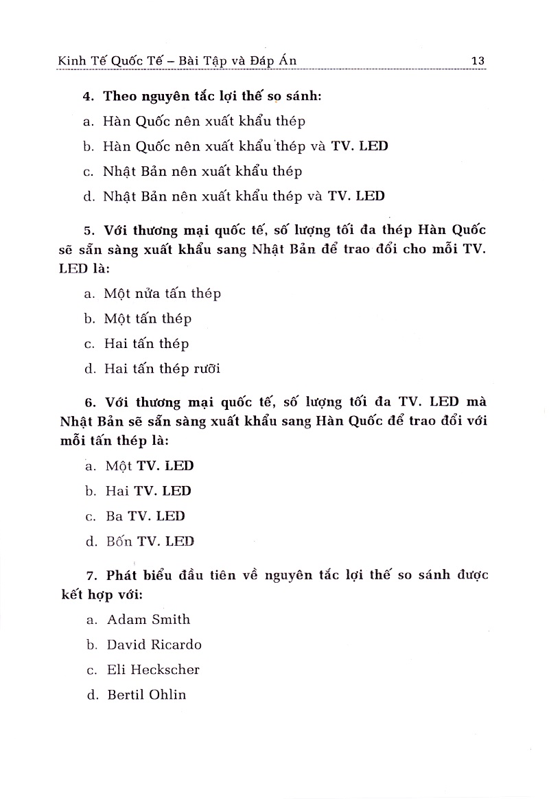 Kinh Tế Quốc Tế - Bài Tập Và Đáp Án - International Economics - Problems And Solutions _KT