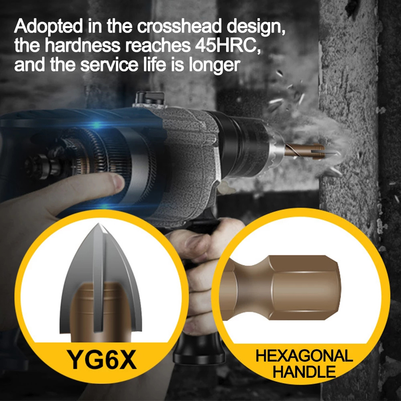 Mũi khoan đa năng 4 cạnh đầu lục giác 6-12mm, khoan kính, khoan thủy tinh, khoan gạch, khoan sắt