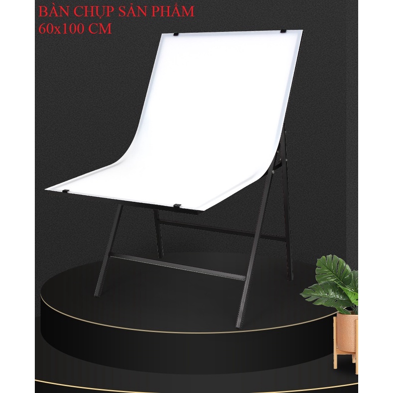 Bàn Chụp Sản Phẩm 60x100cm, Phông PVC Trắng, Bàn Chụp Gấp Gọn