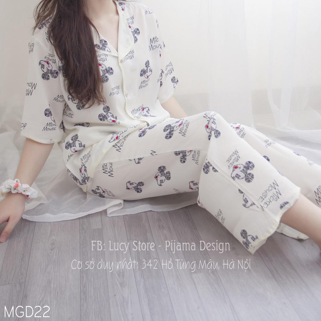 Đồ Bộ Mặc Nhà, Pijama Nữ, Bộ Ngủ Nữ Dễ Thương Chất Lụa Mát