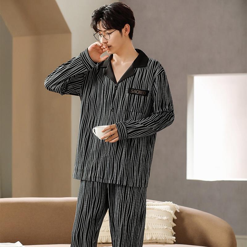 Bộ Pijama nam dài tay cao cấp, có thể mix đôi cùng bộ nữ, họa tiết độc lạ, màu trầm gọn dáng, size L-3XL