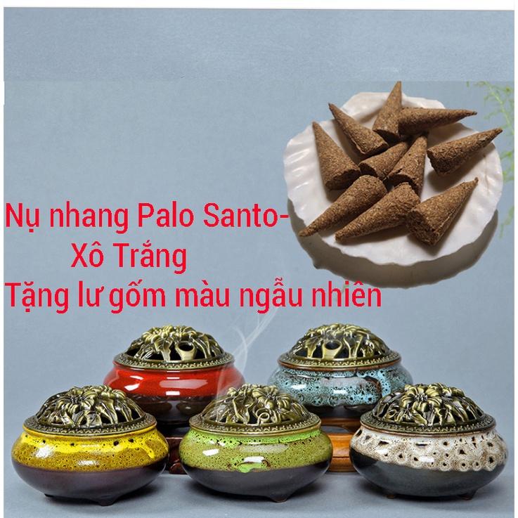 Hũ 5 nụ nhang Palo santo - Xô Trắng - Hương thảo...Tặng Lư đốt DDT05 màu ngẫu nhiên