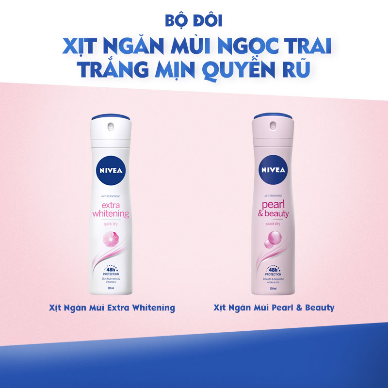 Xịt Khử Mùi Nữ Nivea Extra Whitening 150ml - 82967