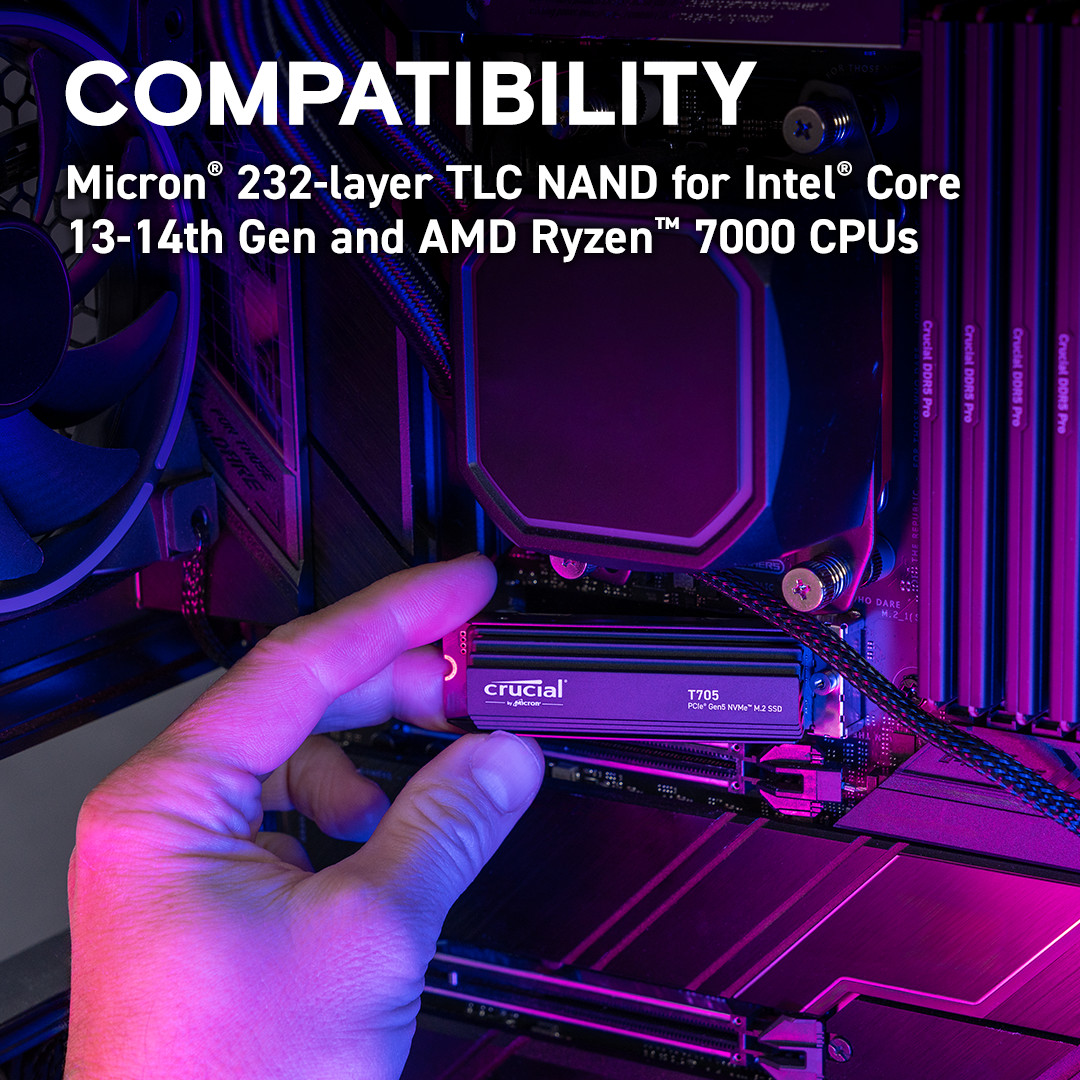 SSD Crucial T705 M.2 PCIe NVMe 4TB Gen5 - CT4000T705SSD3 - HÀNG CHÍNH HÃNG