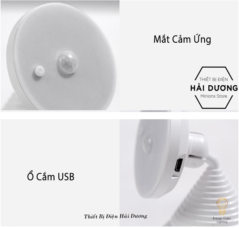 Đèn Led đọc sách học bài làm việc dán tủ di động thông minh chiếu sáng - Cảm ứng chuyển động - Có Video