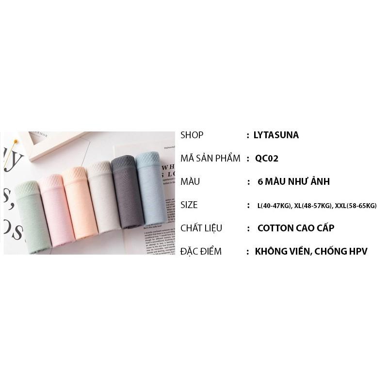 Quần lót cotton 365 cạp vừa, co giãn không bị hằn kháng khuẩn chống HPV QC02