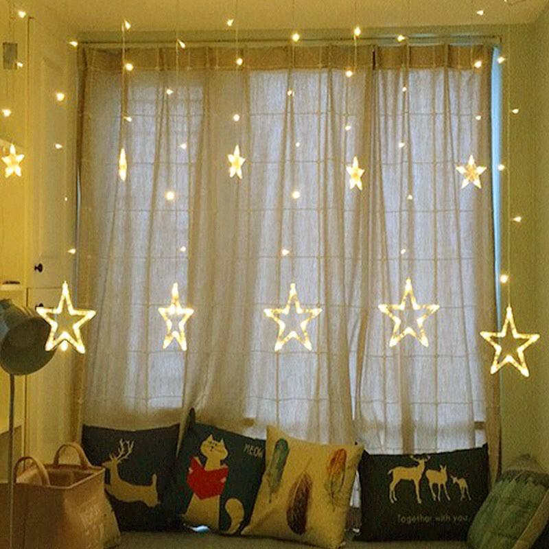 DÂY ĐÈN LED RÈM SAO RƠI 8 CHẾ ĐỘ CHIẾU MÀU CHỐNG THẤM NƯỚC -Trang Trí Ngoài Trời - Dài 2.5 Mét - NOEL- NĂM MỚI 2020-2021
