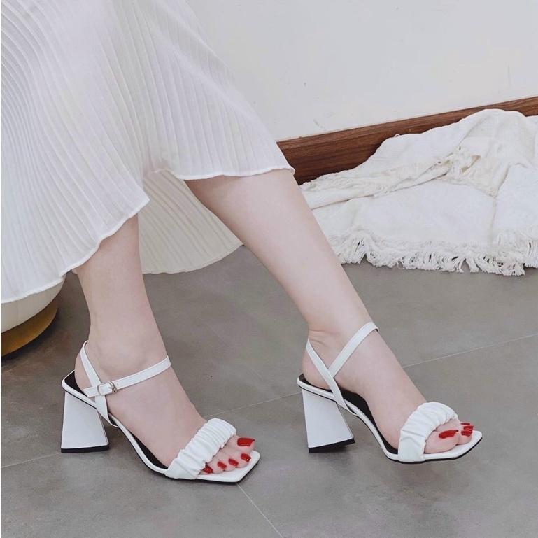 Giày sandal nữ cao gót 5p, 7p quai bèo gót vuông/ gót Tam giác siêu xinh