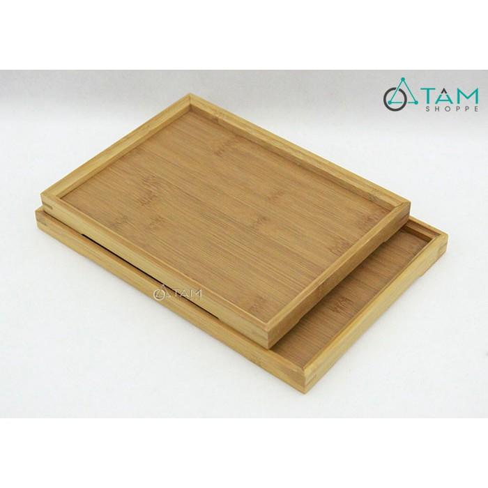 Khay gỗ chữ nhật đựng trà gỗ tre cao cấp số 30