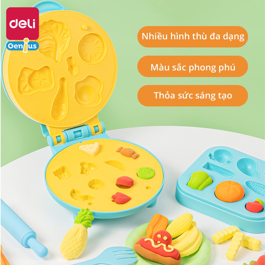 Bộ Đồ Chơi Đất Nặn Máy Làm Hamburger Kèm Dụng Cụ Và Khuôn Deli - Chất Liệu Tự Nhiên, An Toàn, Không Dính Tay - 67802