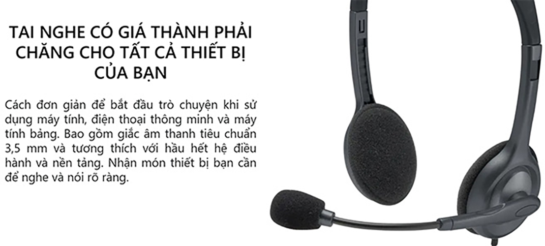 Tai nghe chụp tai Logitech H111 - Hàng chính hãng