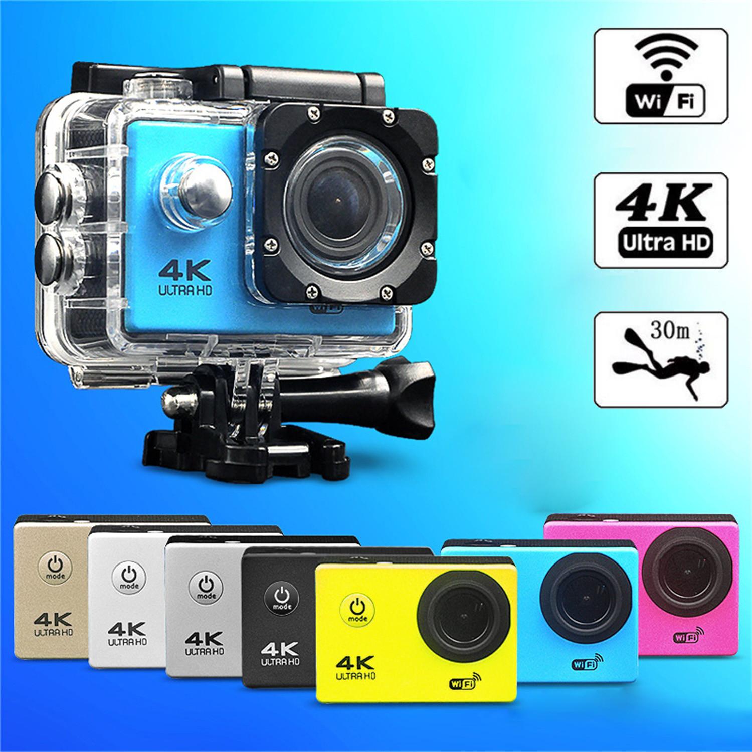 Máy ảnh thể thao Video Mũ bảo hiểm không thấm nước Máy ảnh hành động mới Ultra 4K WiFi 2 inch 170d Máy ảnh thể thao dưới nước 2022