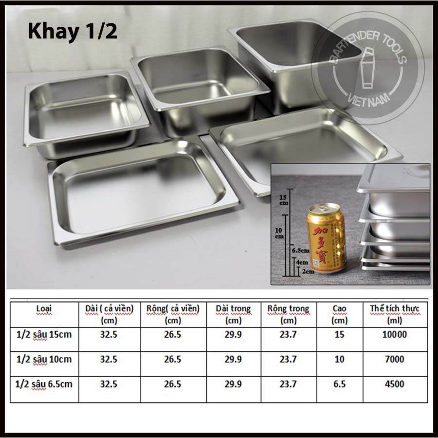 Khay đựng thạch, topping inox có nắp