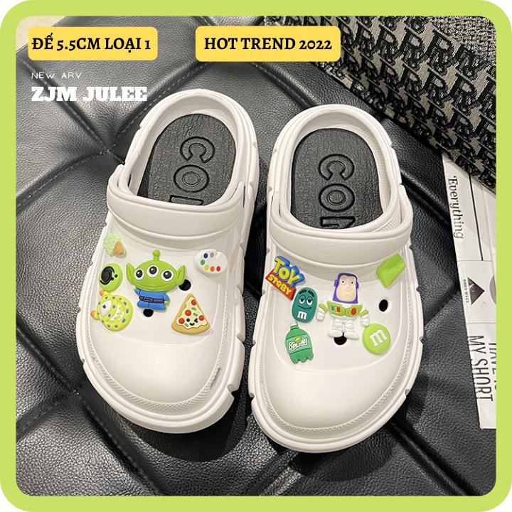 Dép Cross nữ đế 5cm siêu nhẹ kèm Sticker dễ thương - dép nữ hot trend 2022
