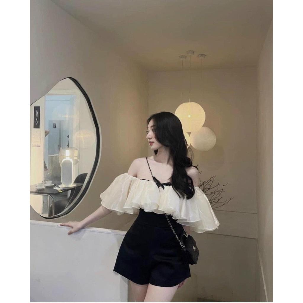 Set jum ngắn trễ vai phối bèo siêu gợi cảm, siêu dễ thương cho các nàng