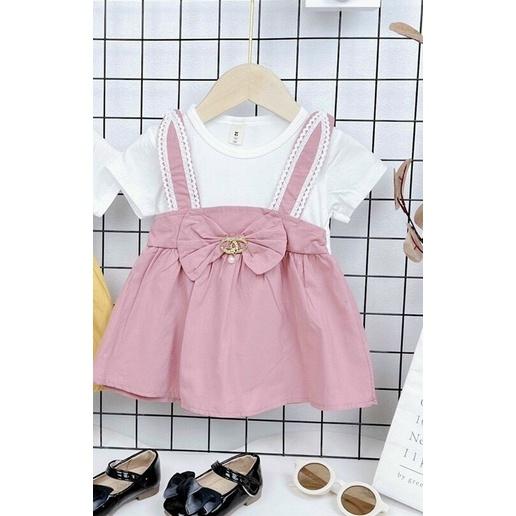 Váy cho bé gái từ 5 đến 10kg, đầm cho bé gái vải thô siêu mát
