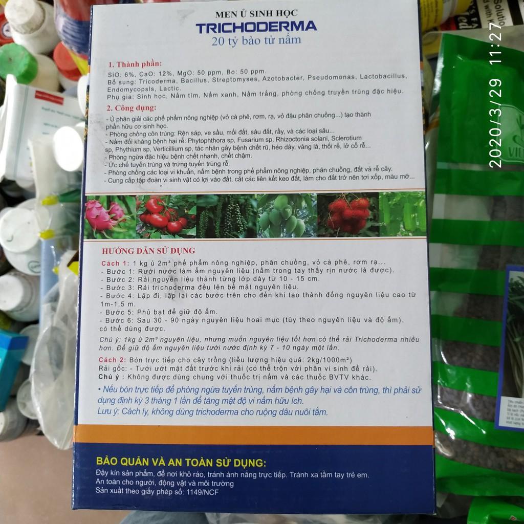 Men ủ sinh học Trichoderma 20 tỷ bào tử nấm Hộp 1 kg phân giải hữu cơ, bổ sung vi sinh vật, cải tạo đất, Chuyên Dùng Ủ Phân Hữu cơ, Ủ rác thải nhà bếp