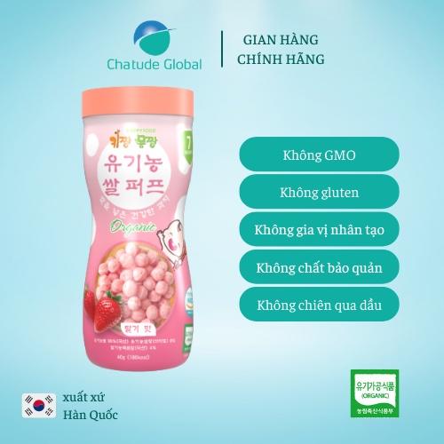 Bánh bi tan ăn dặm Happy Food vị dâu cho bé 7m+