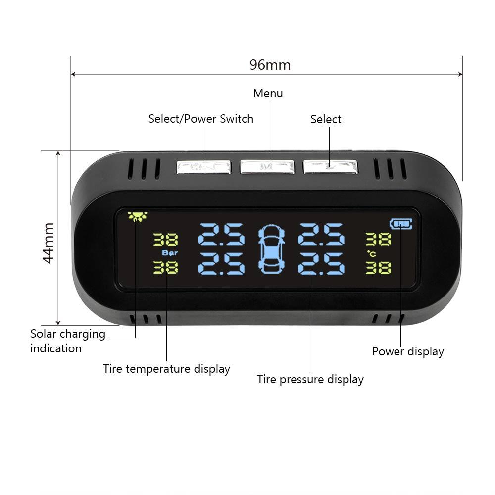 Hệ thống cảnh báo áp suất lốp xe hơi thông minh TPMS có 4 cảm biến nhiệt độ