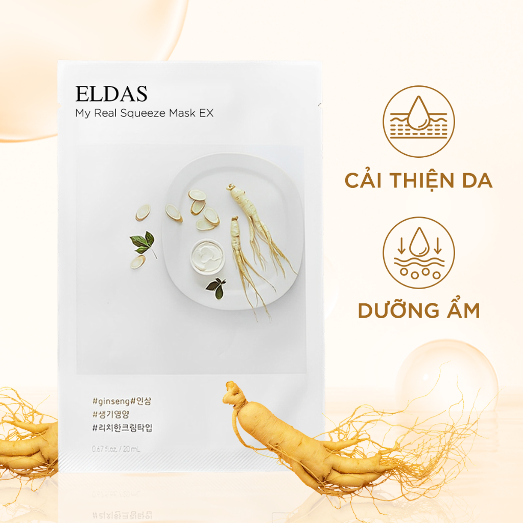 Mặt Nạ Dưỡng Da Eldas Natural 7 Days, Dưỡng Ẩm Trắng Da Cho Da Dầu Mụn 20ml/miếng