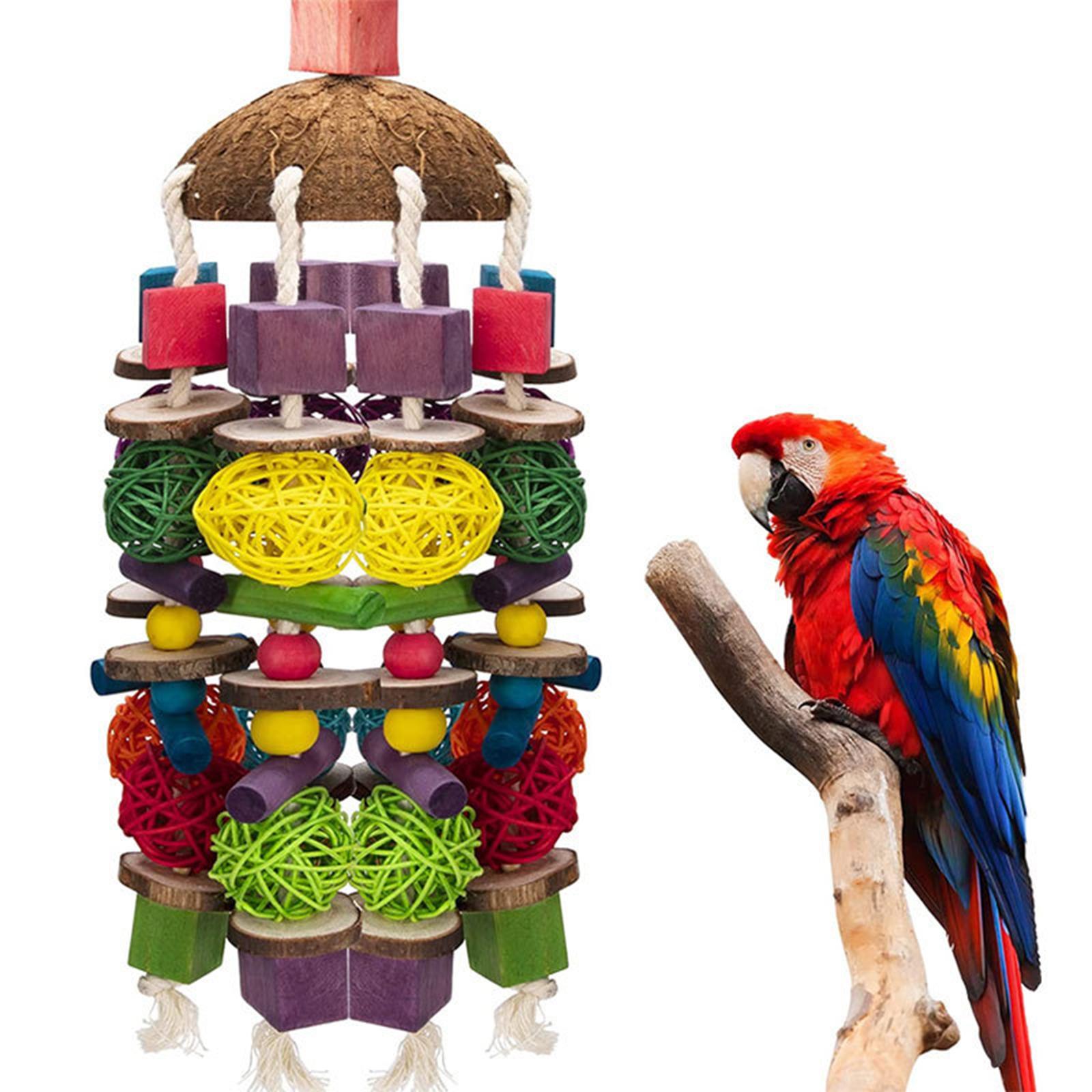 Pet Parrot Toys Bird Nest Hanging Toys Bird Foraging Chewing Toy for Macaws