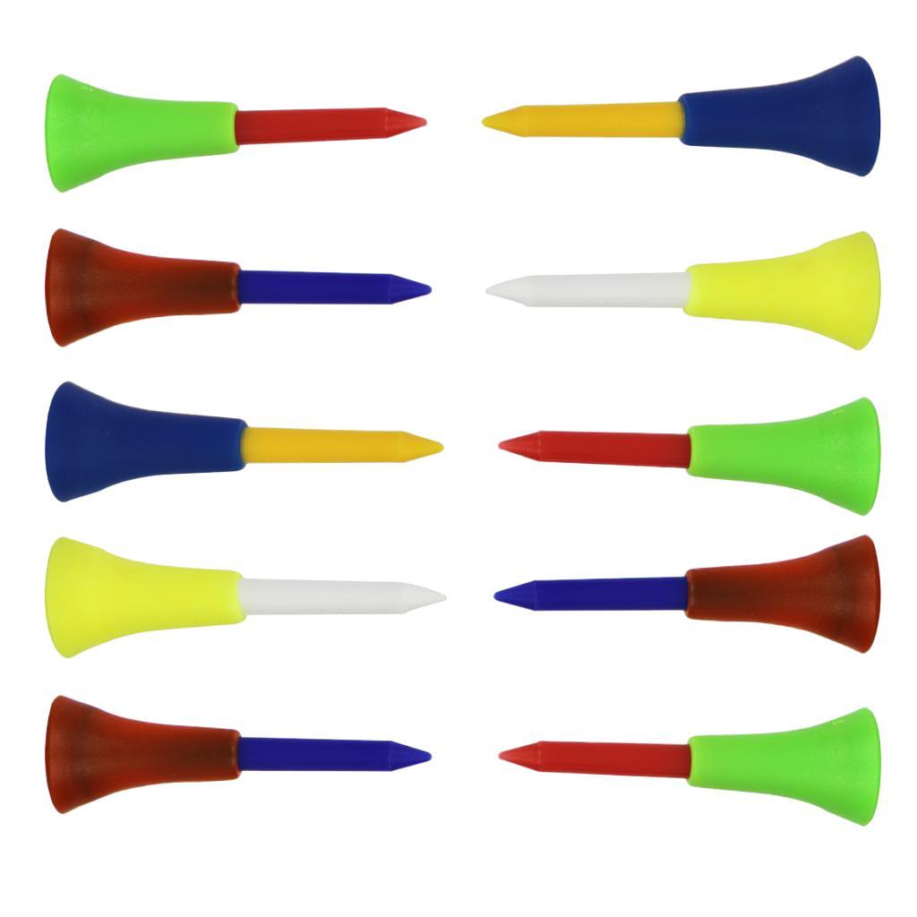 2-5pack 10pcs Golf Tees Plastic Golf Tees Ball Nail for Rubber Cushion Top Tee